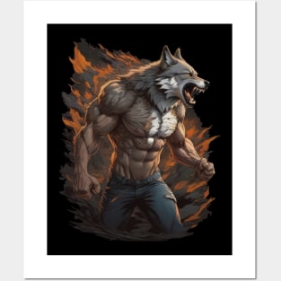 Dynamic wolf ripping Posters and Art